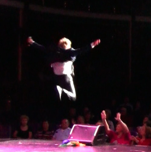 Jumping into the audience!