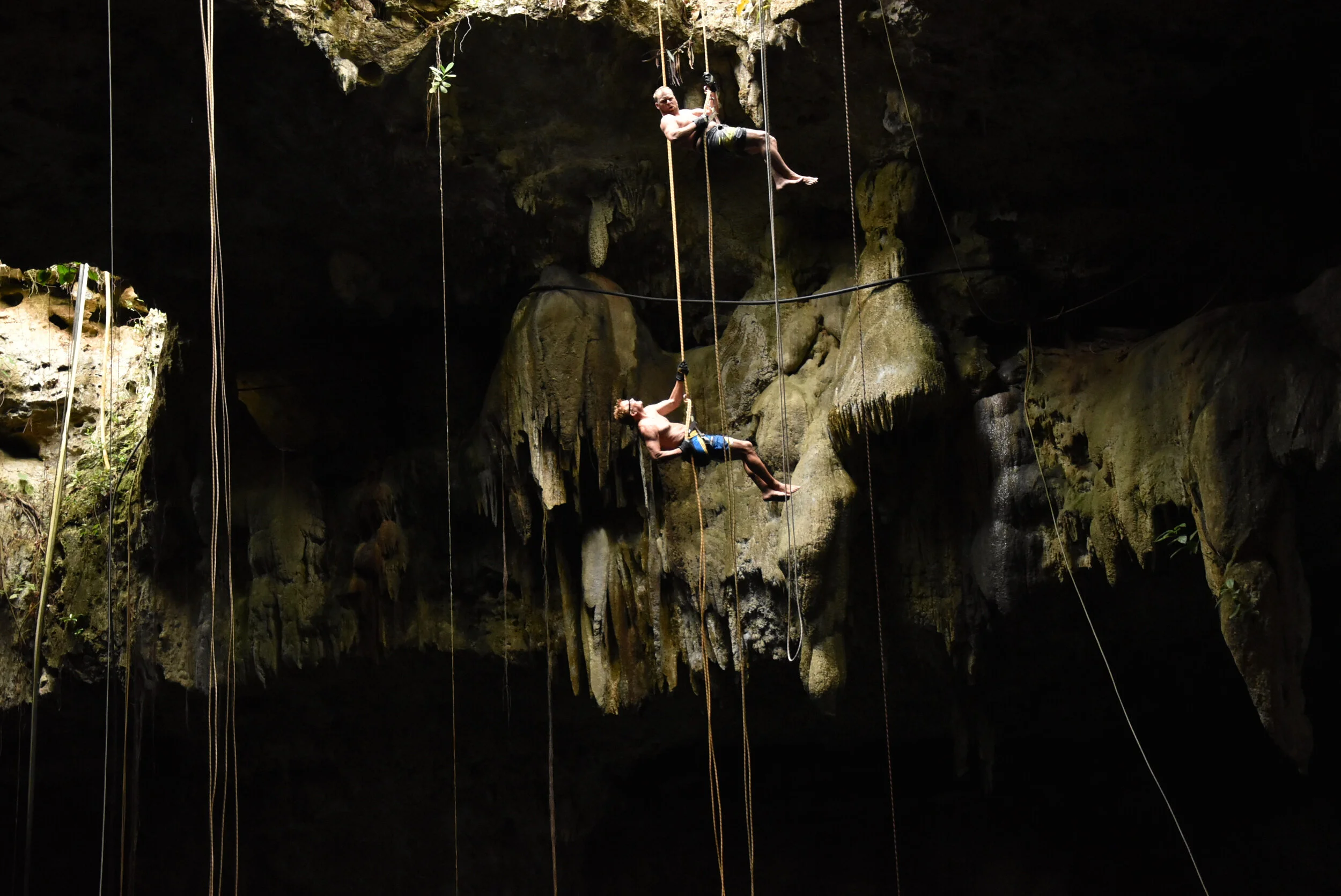 Cave rope descent from inside.jpeg