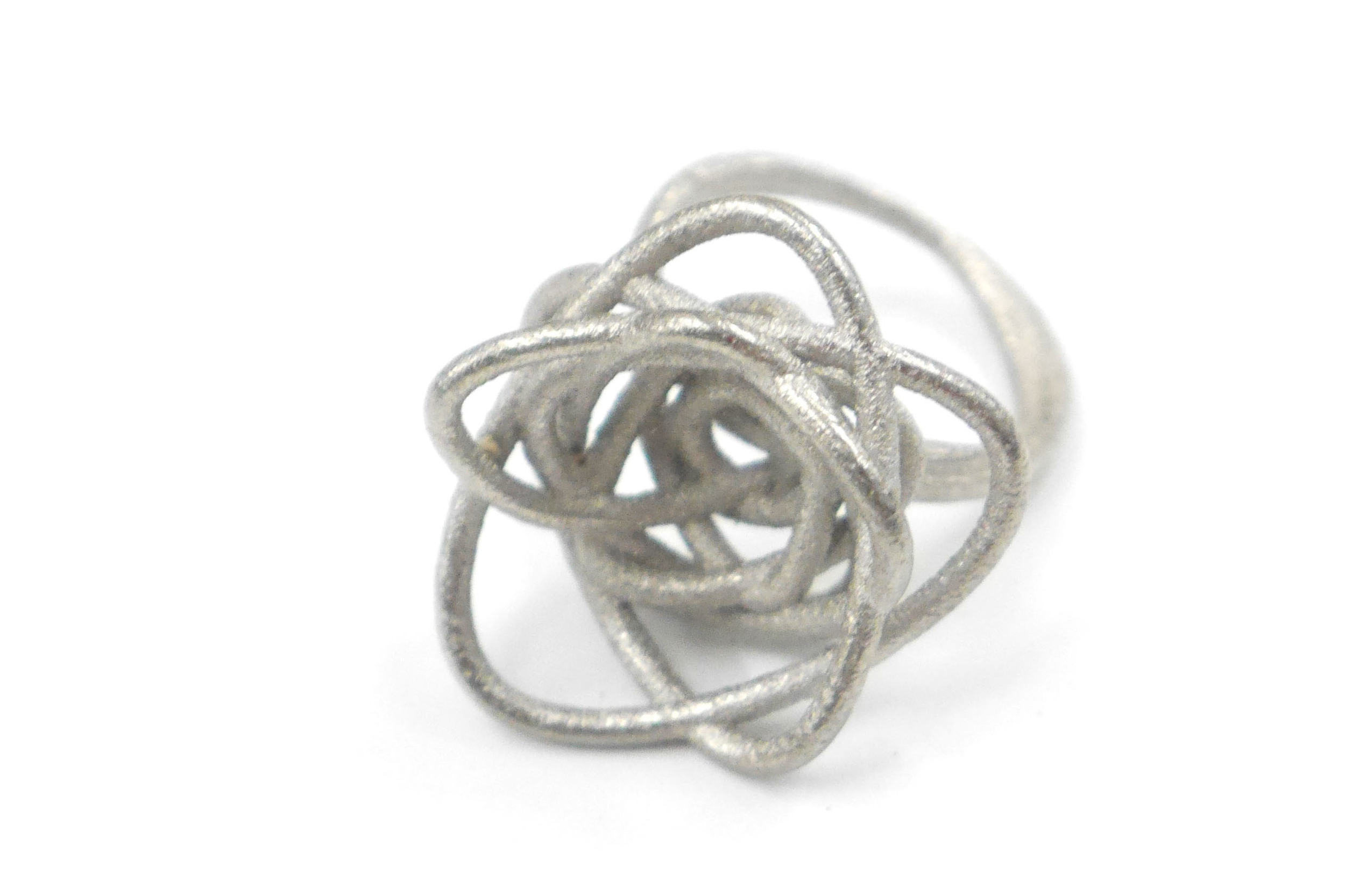 Sprouted Spirals Ring 3590: In Steel $30