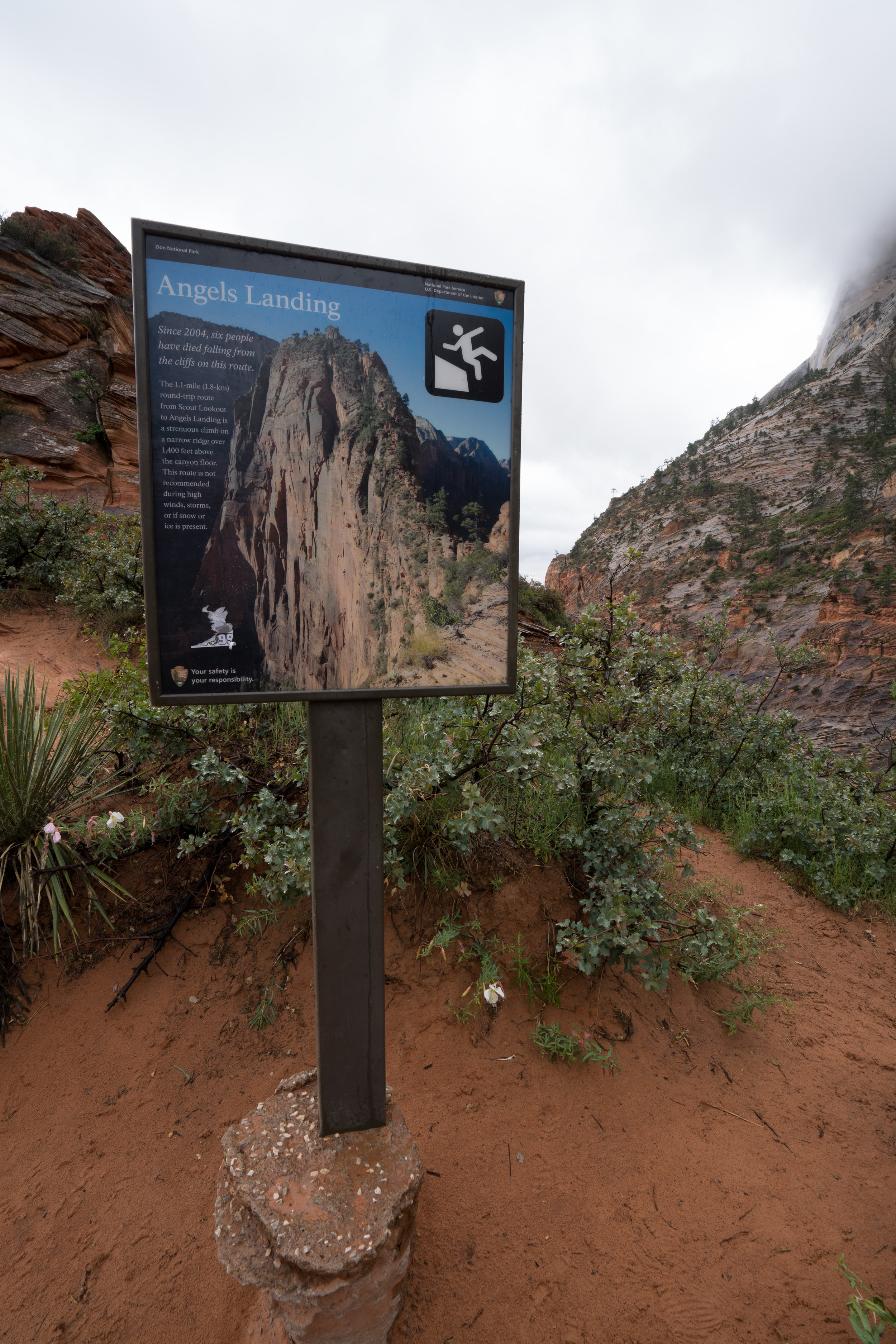 Since 2004, six people have died from falling off this cliff and with the sleek conditions, we were not taking the chance.