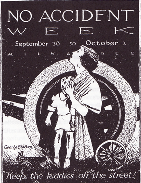 Illustration by George Starkey was part of the propaganda from the Auto industry to change how Americans thought about our streets.