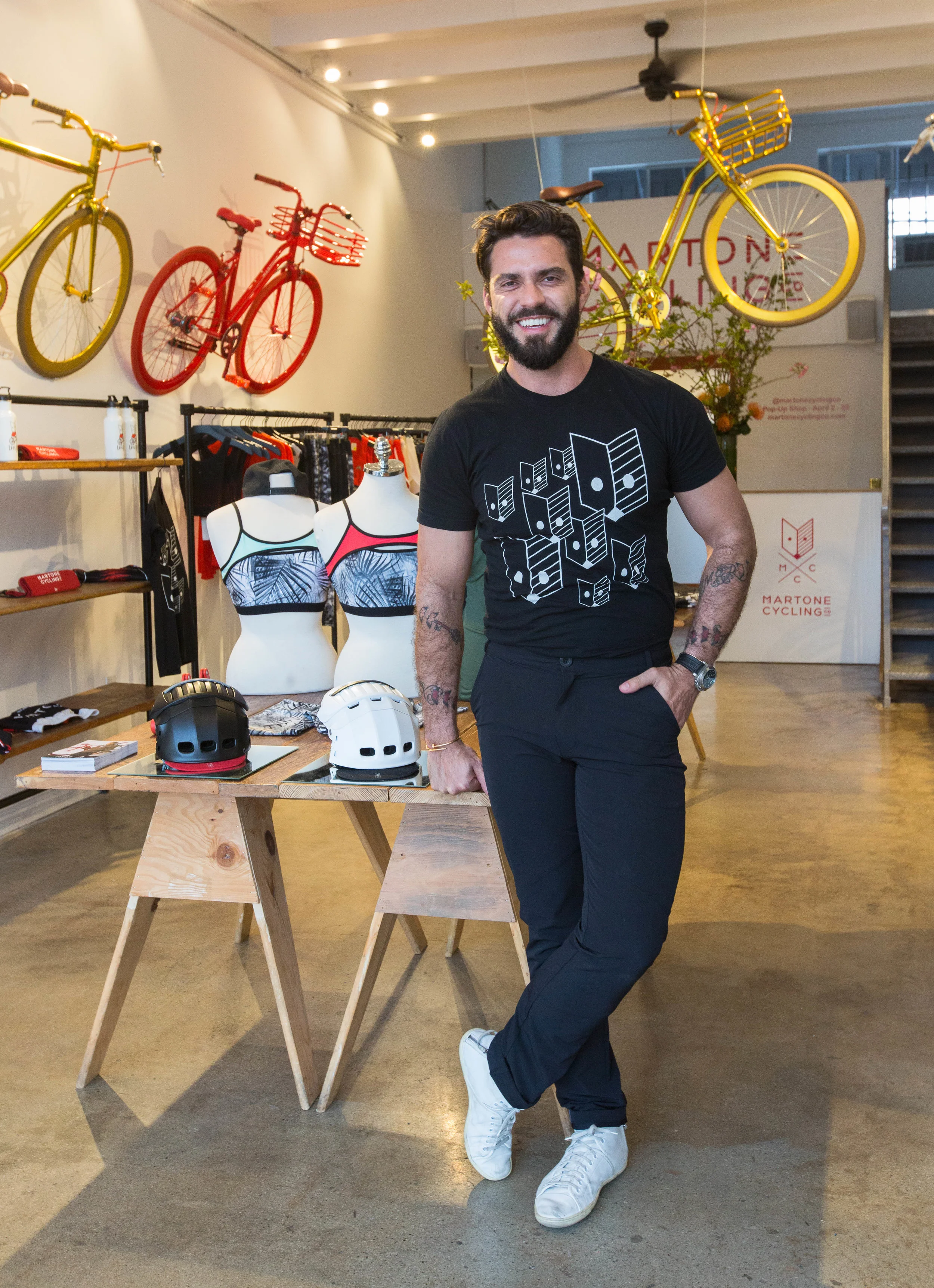 Lorenzo at April's Martone Cycling Co. Pop Up