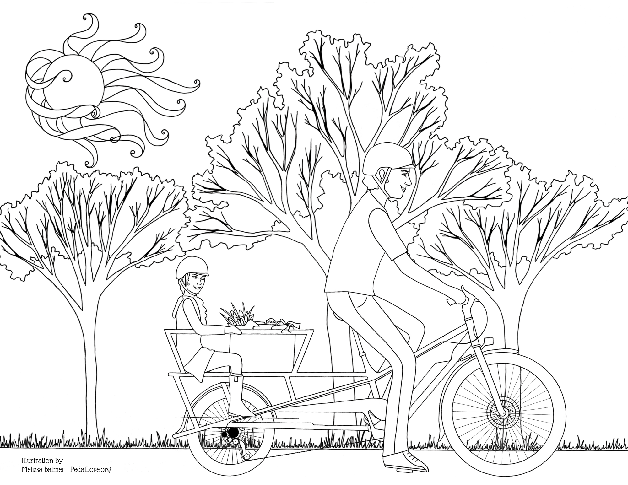 Free Coloring Pages Pedal Love