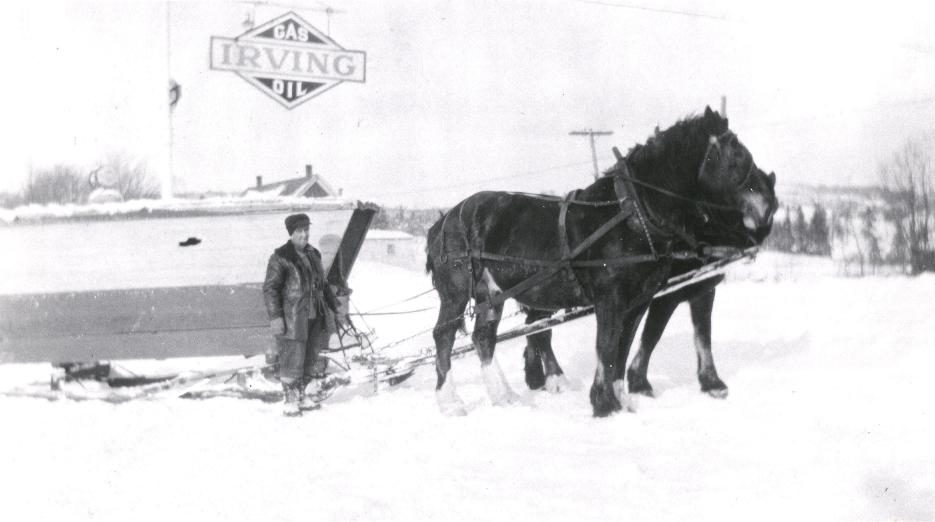   Horse and sleigh was used to transport students to the Riverside Consolidated School during the winter.    