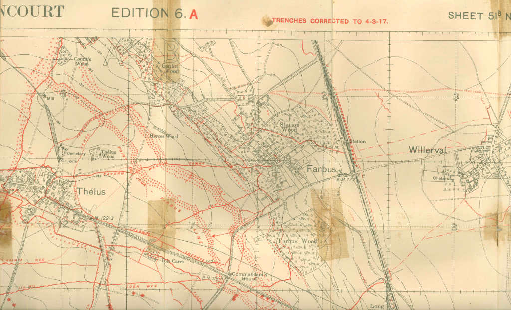 Actual map carried during battle.