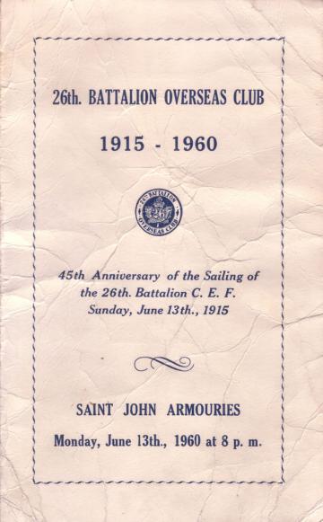 The Program from the 45th Anniversary Dinner in 1960. 
