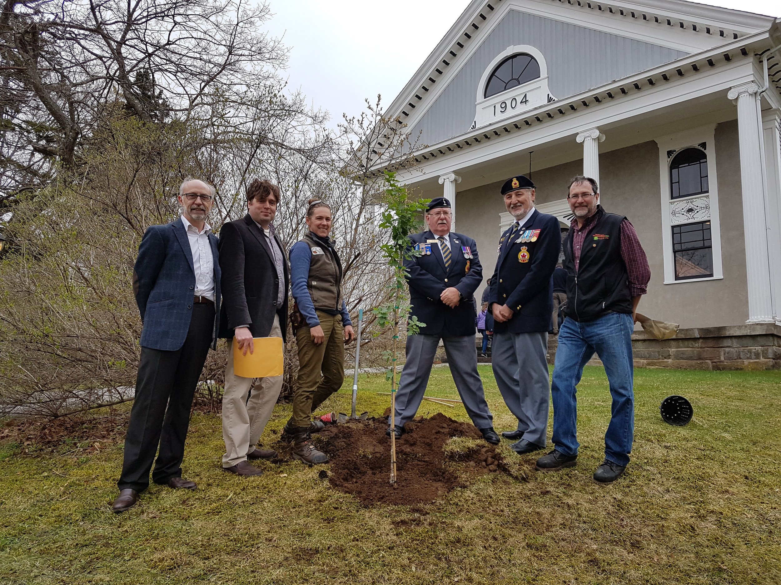 Planting of Vimy Oak at Albert County Museum 