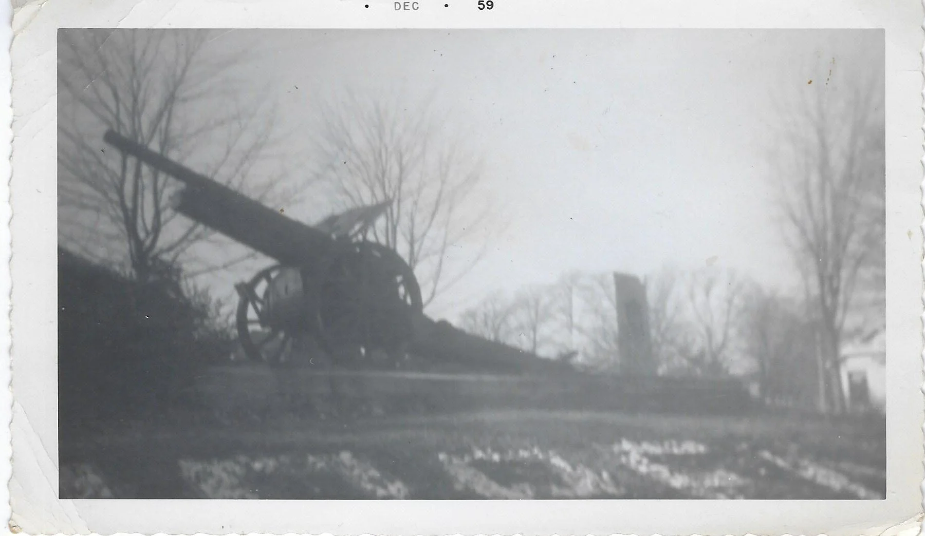 The Victory Loans Gun in December 1959, Hopewell Cape, NB