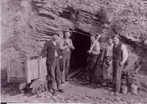 The entrance to an 'Albertite' mine in Albert Mines. 1860 Albert Mines, New Brunswick, Canada
