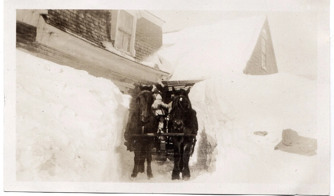 In front of the West family Home in Hopewell Hill probably after a storm Jan 14th 1923. Taken by Joanna West from the Bill White Collection