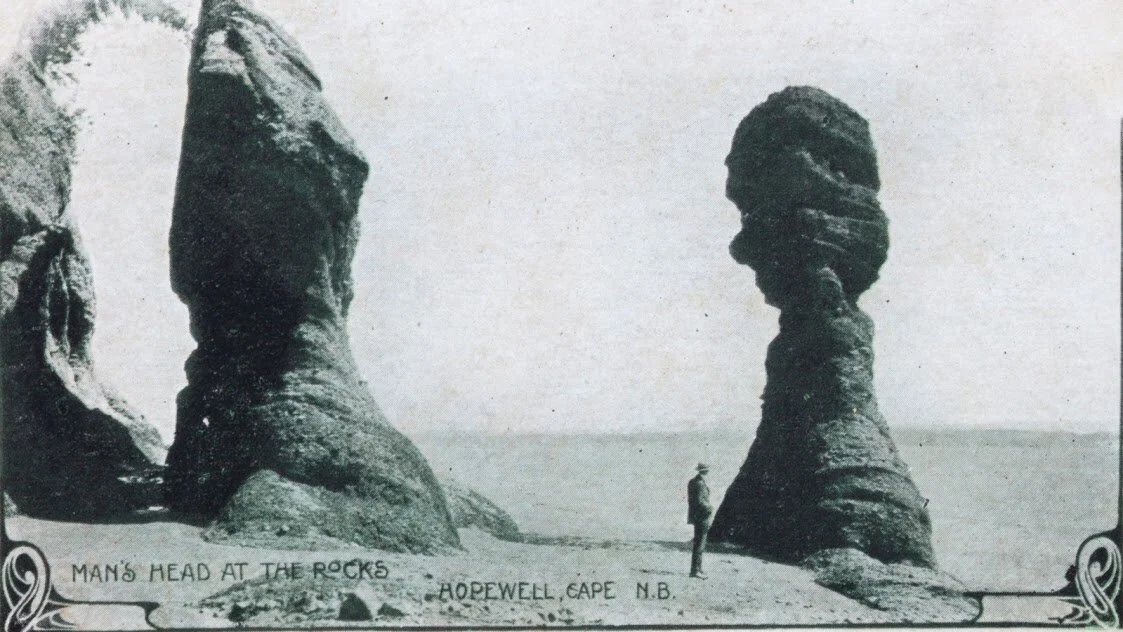 Man’s Head at the Rock’s Postcard from Albert County Museum Collection