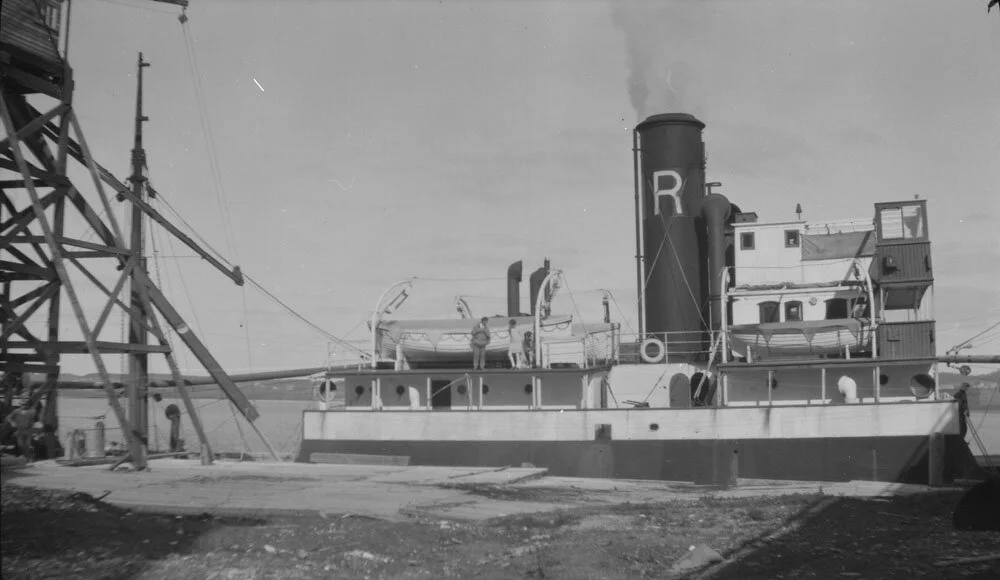 Loading crushed gypsum for export, Hillsborough, N.B. .. From Library and Archives Canada 1936-271 NPC