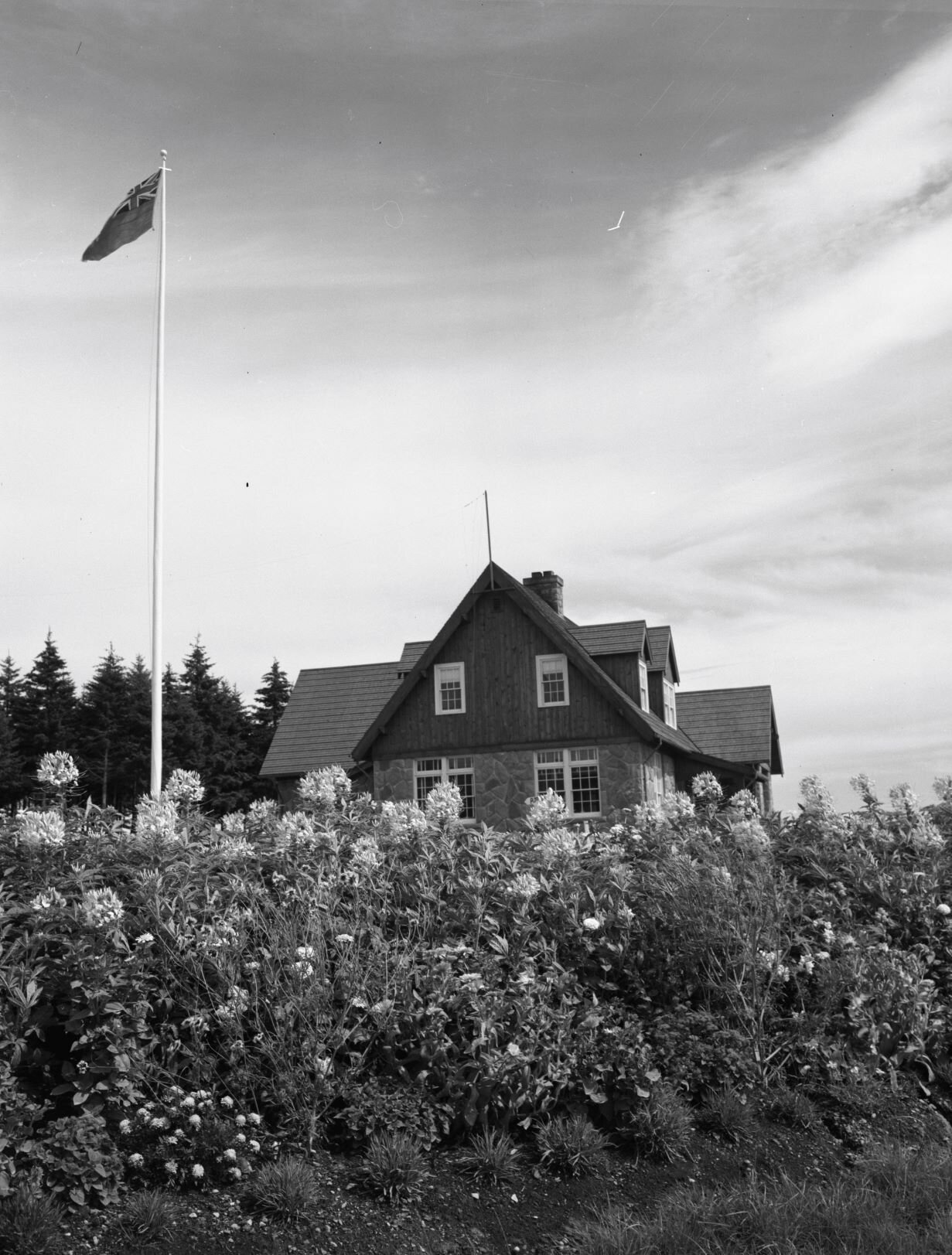 Headquarters building at Fundy National Park. From Archives New Brunswick P93-AL-281.
