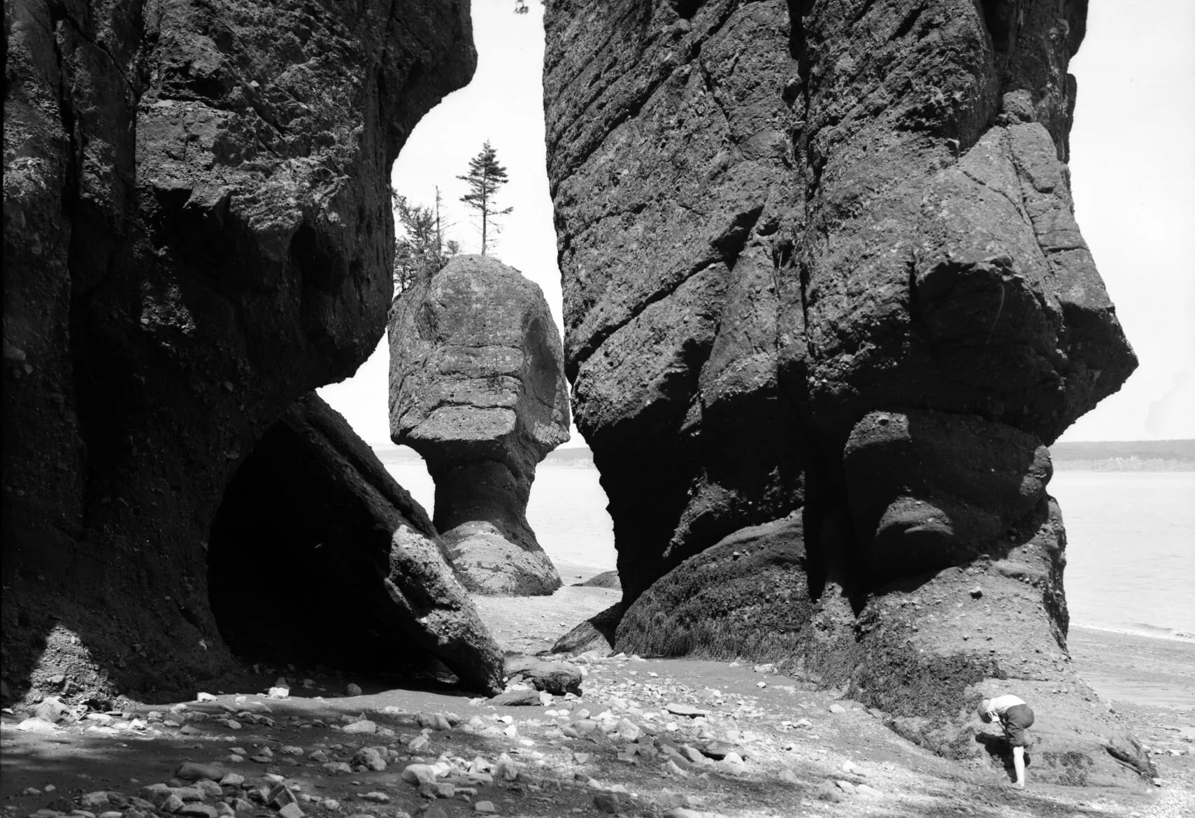Three large rocks, The Rocks, Hopewell Cape, 1940. From Archives New Brunswick P93-Al-17