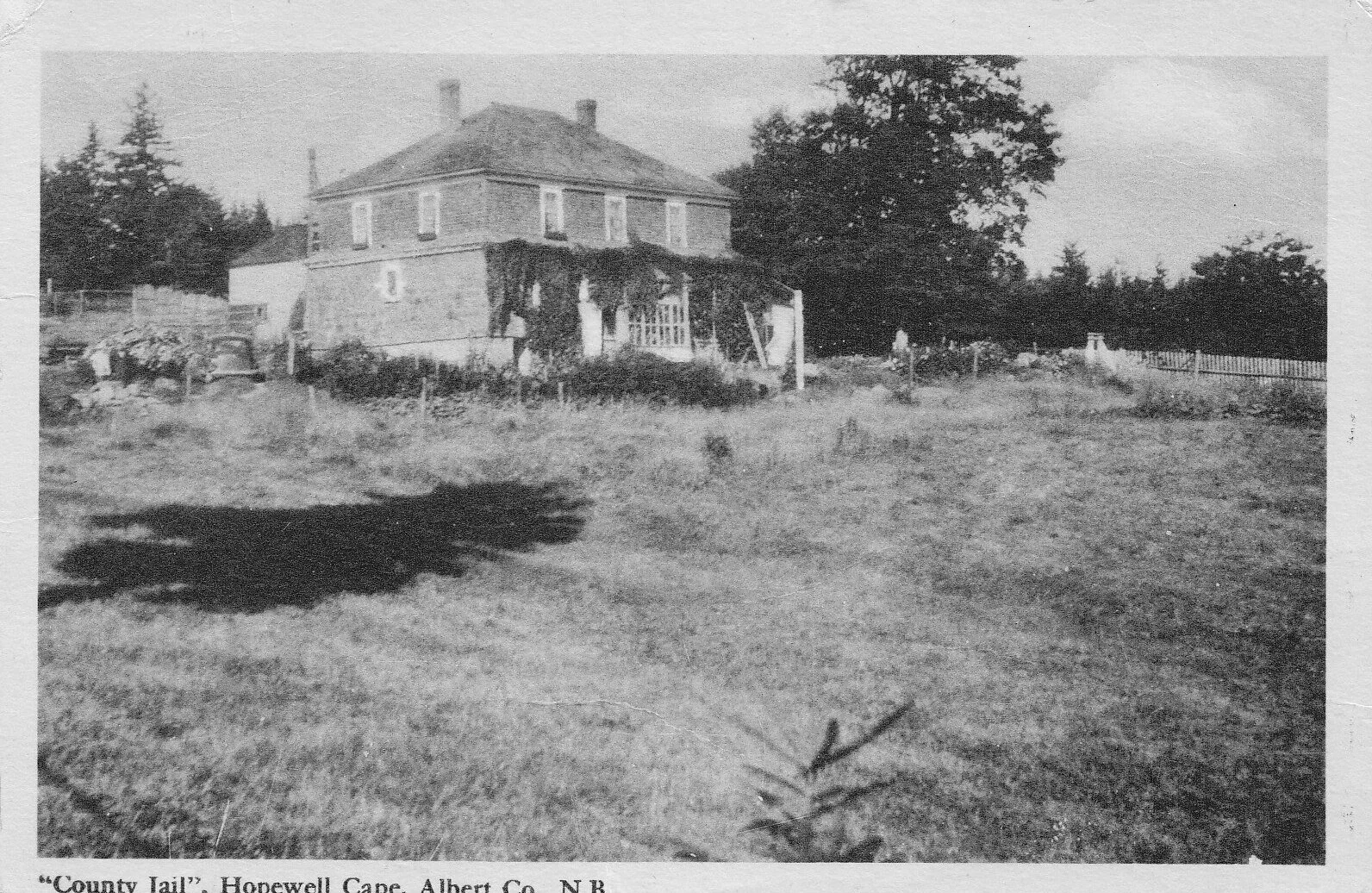 Postcard of the County Jail. from the Albert County Museum Collection 994.2.2