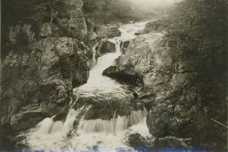H. W. Beecher Smith, The Boiling Pot Falls, a Branch of the Alma River,&nbsp;Albert&nbsp;County, New Brunswick, OCTOBER 1932: From the William Francis Ganong Collection, New Brunswick Museum, 1987-17-614