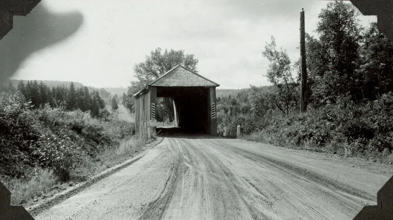 Florence K. Daly, Goshen Covered Bridge, Kennebecasis River,&nbsp;Albert&nbsp;County, New Brunswick. From the New Brunswick Museum, 1990.9.170