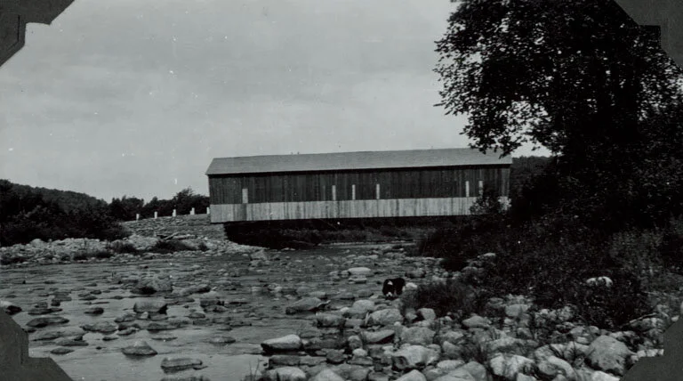 Florence K. Daly, &nbsp;Riverview Covered Bridge, Pollett River,&nbsp;Albert&nbsp;County, New Brunswick. From the New Brunswick Museum, 1990.9.171