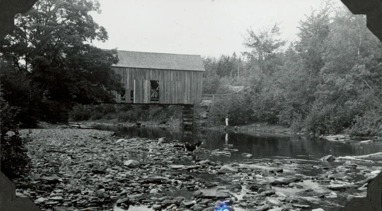 Florence K. Daly, John Hopper Covered Bridge, Little River, Albert County, New Brunswick. From the New Brunswick Museum, 1990.9.179