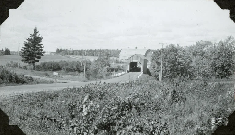 Florence K. Daly, John Mitten Covered Bridge, Little River, Albert County, New Brunswick. From the New Brunswick Museum, 1990.9.185