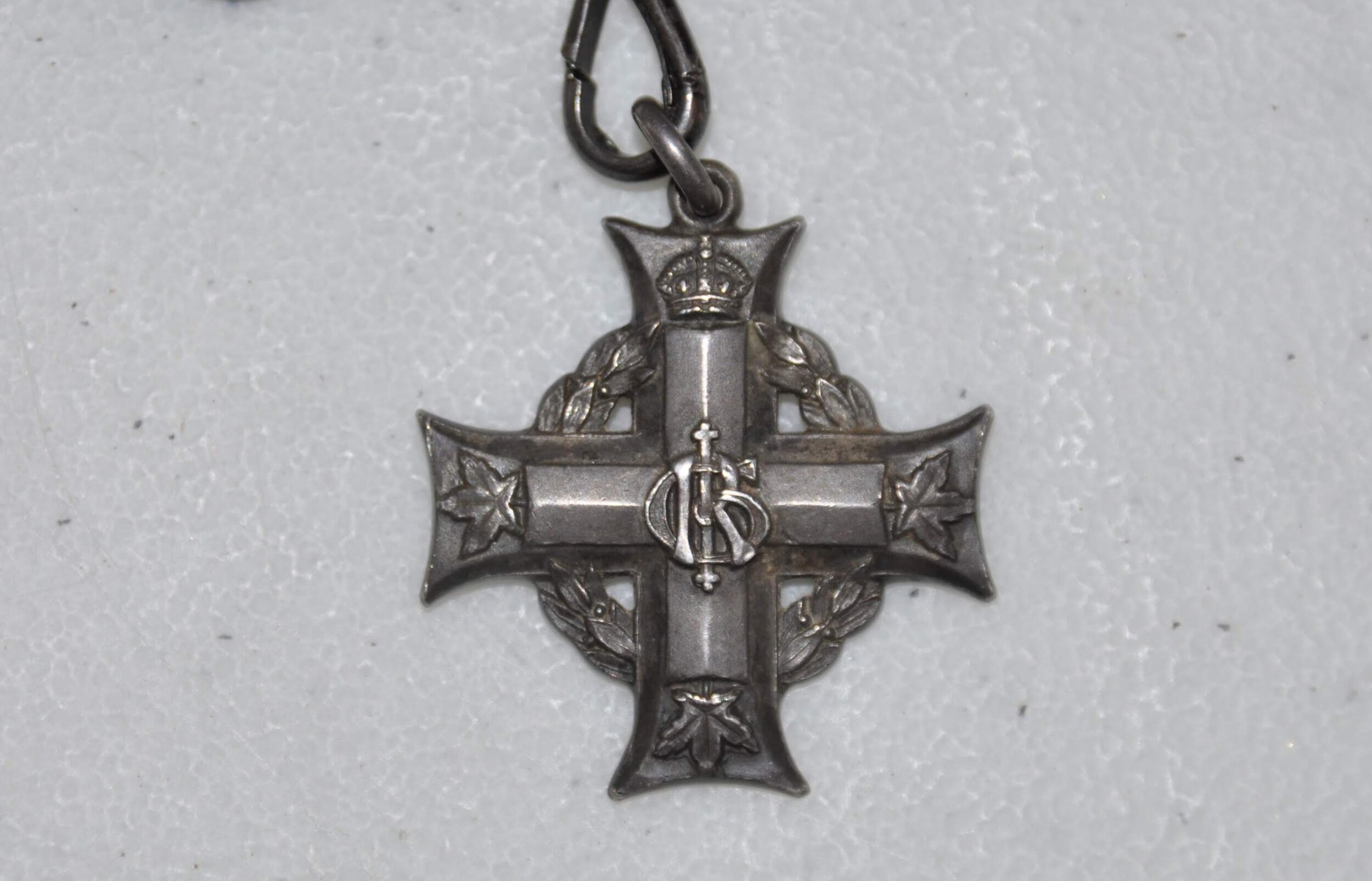 The Memorial Cross (Silver Cross) given to May Joyce of Hopewell Cape from the Albert County Museum Collection.