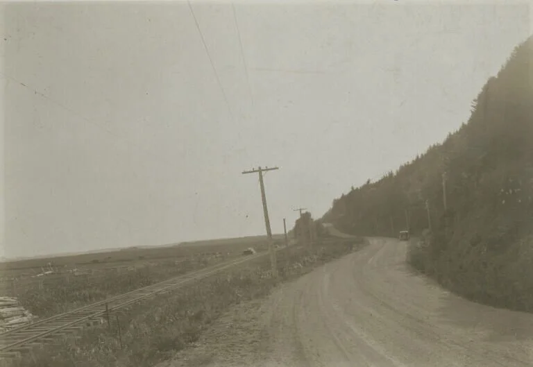 H. W. Beecher Smith, Marshes and Highway, between Hillsborough and Hopewell Hill, Albert County, New Brunswick. From the New Brunswick Museum, William Francis Ganong Collection 1987-17-523