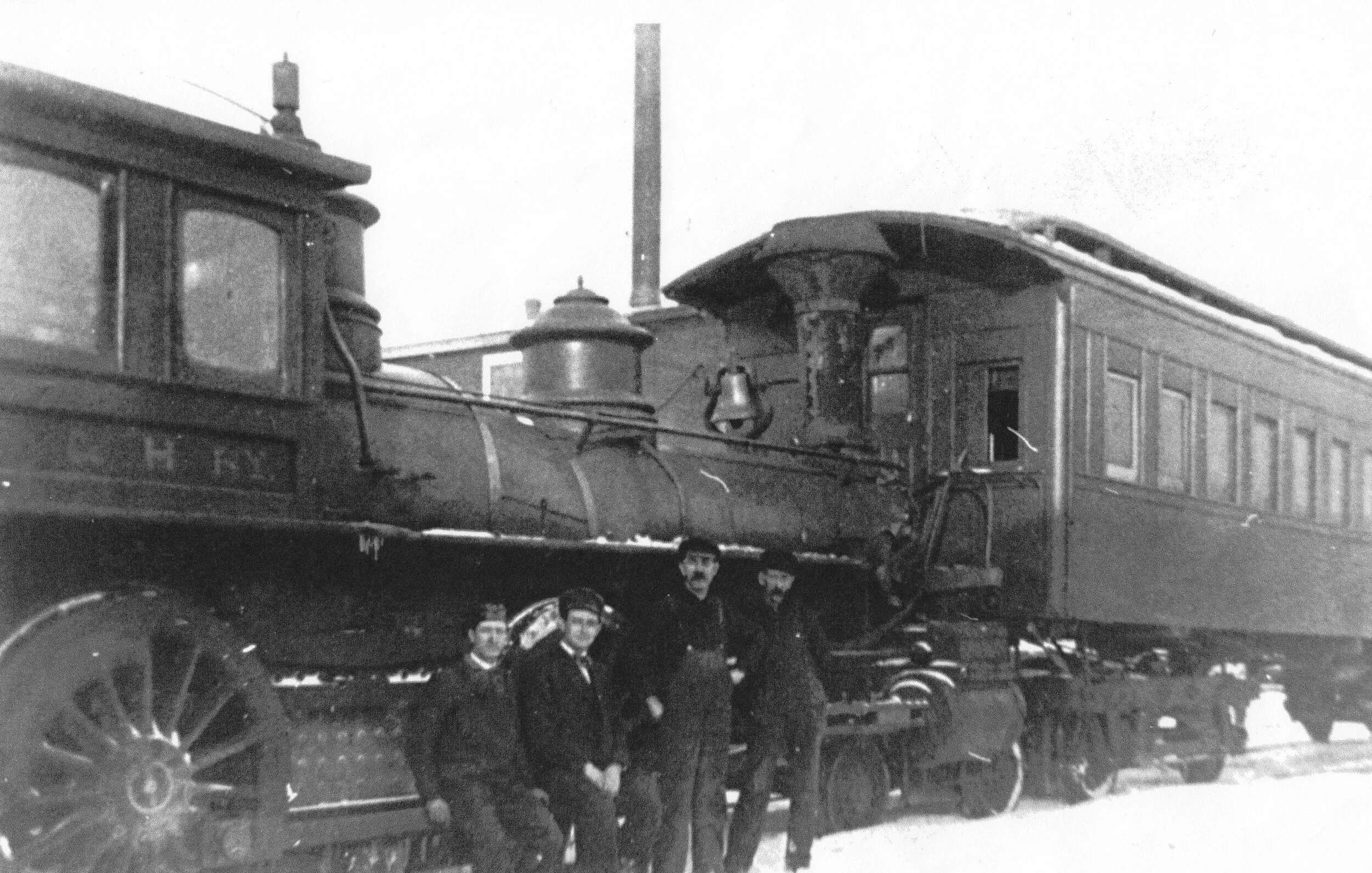 Salisbury &amp; Albert Engine #2 at Hillsborough result of a rear end collision near Hopewell Hill in 1909. From the Vaughn Snider Collection.