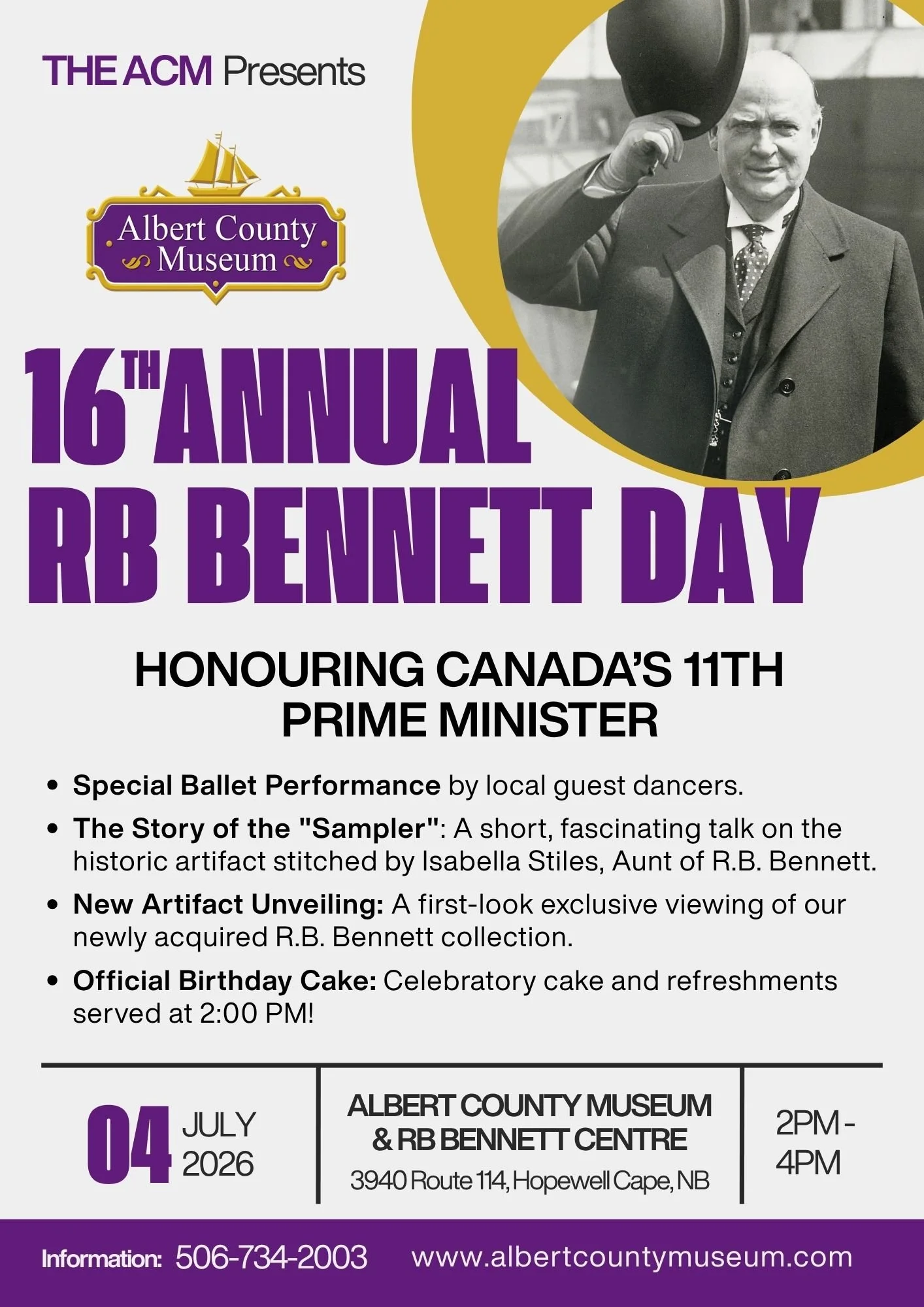 Celebrating Local History: 16th Annual R.B. Bennett Day! Saturday, July 4 from 2-4pm