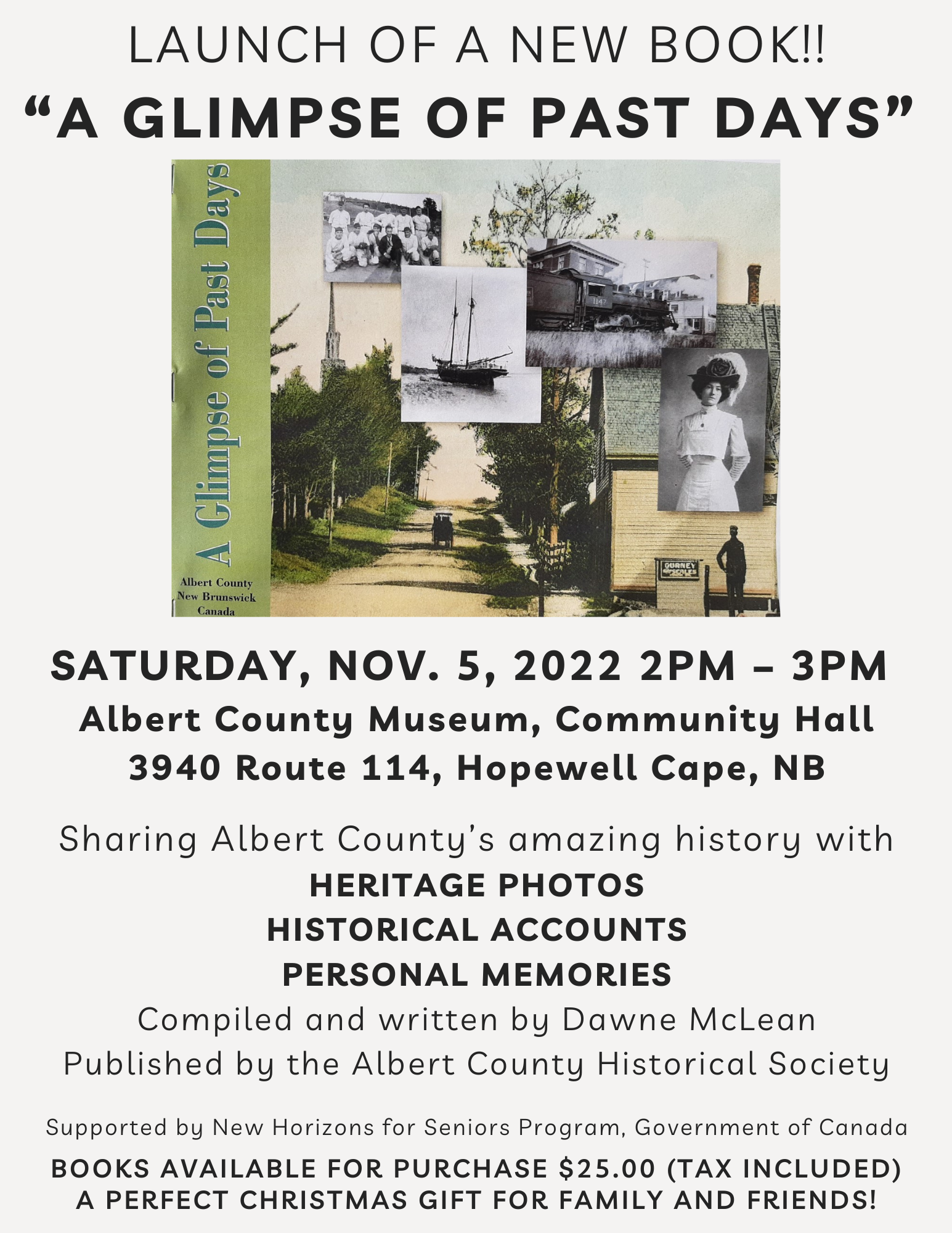 November 5th Official Book Launch of "A Glimpse of Past Days