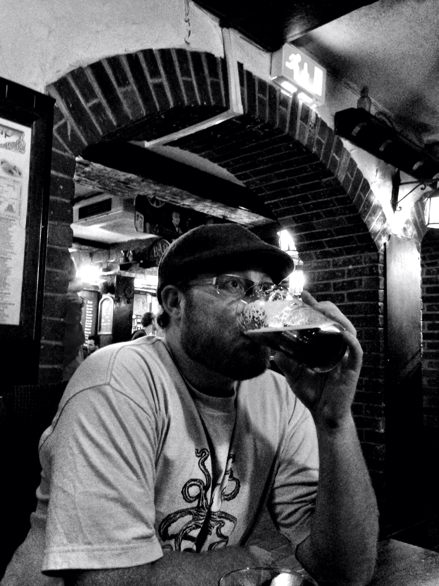 Downing a Scottish real ale