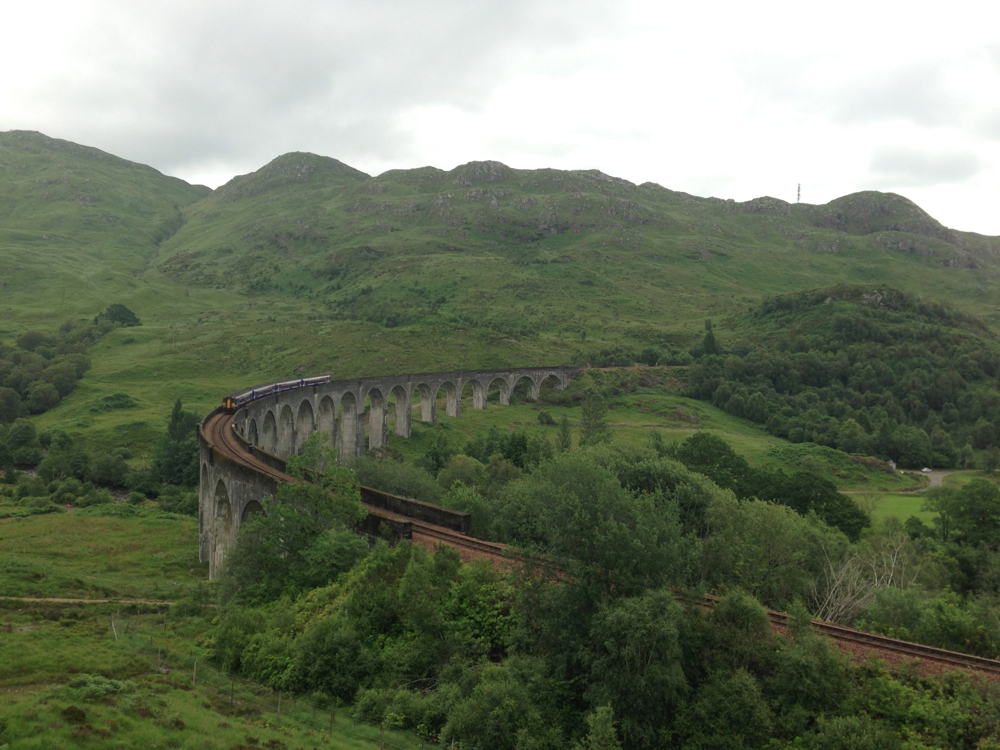 Glenfinnan viaduct - where the old steam train in the Harry Potter films passes by 