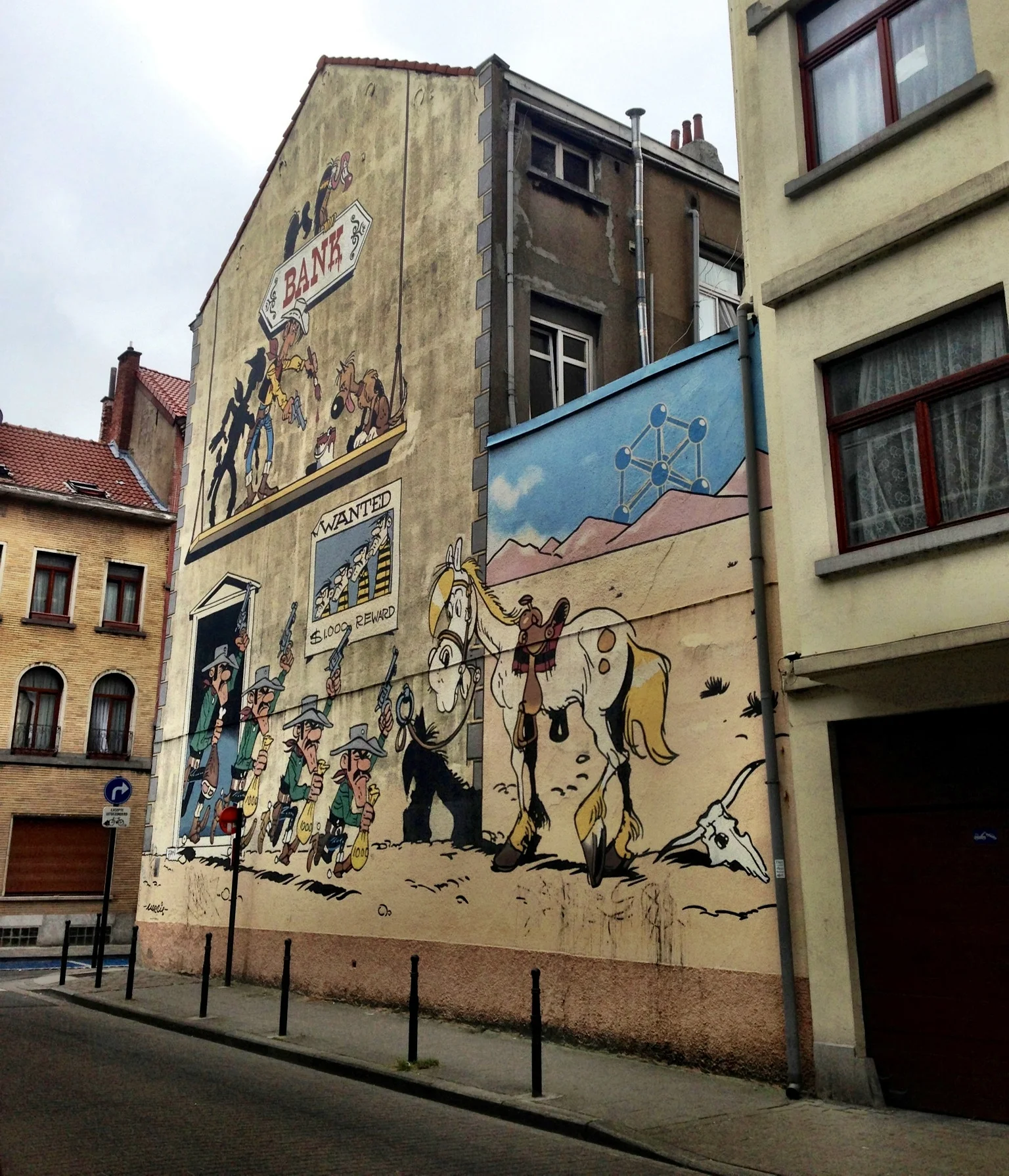 Lucky Luke mural in Brussels