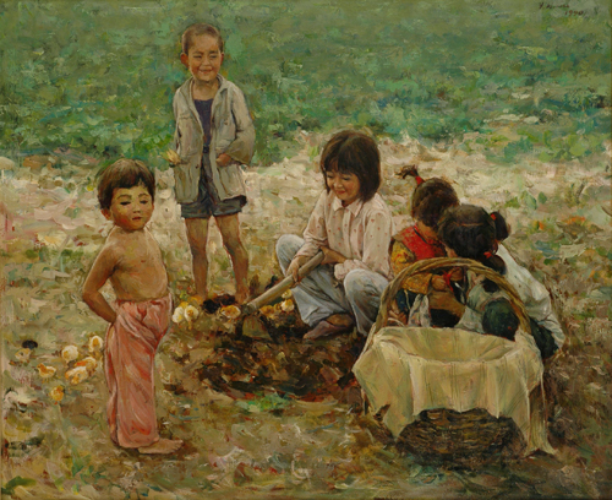 In the field