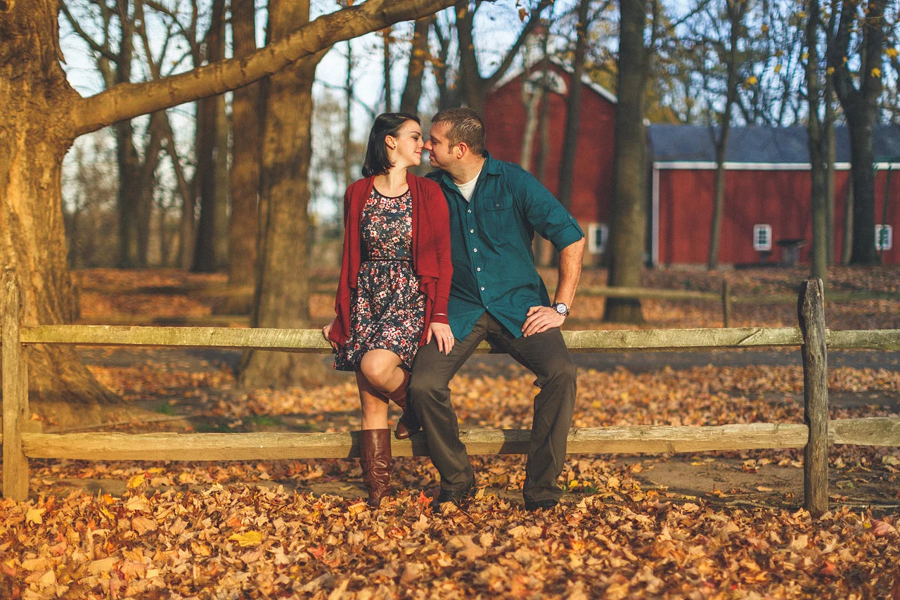 Engaged Couple Fall