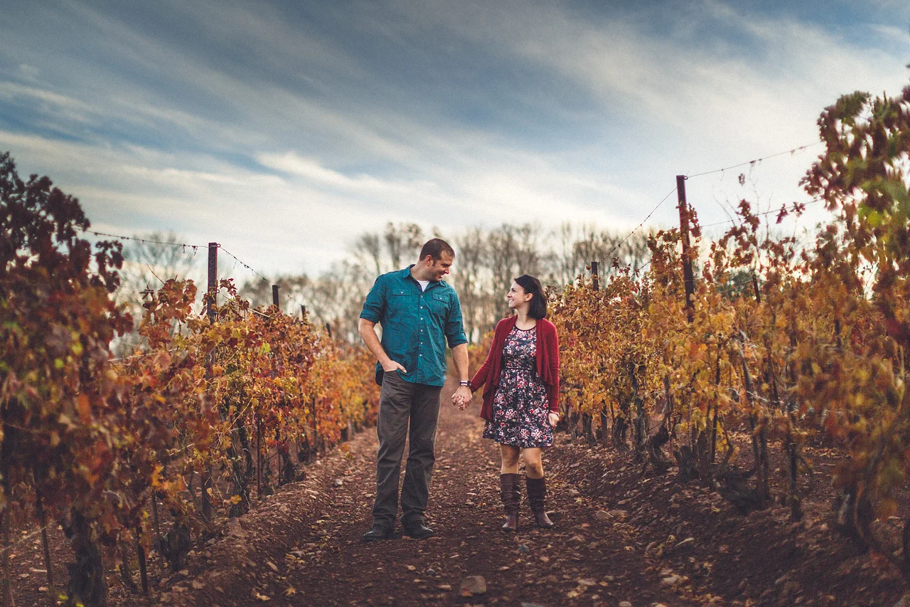 Vineyard Engagement Photography