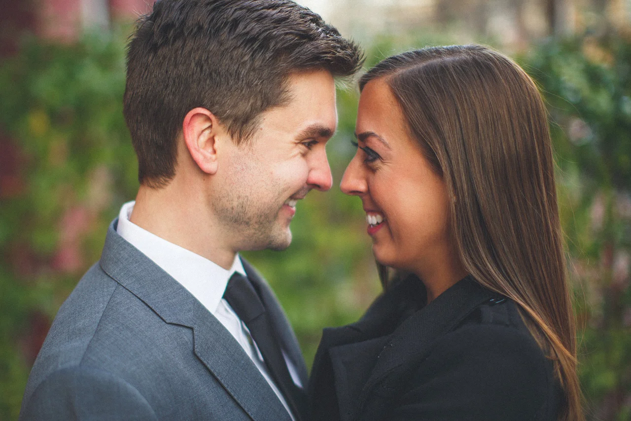 Couple Smiles Hoboken Engagement