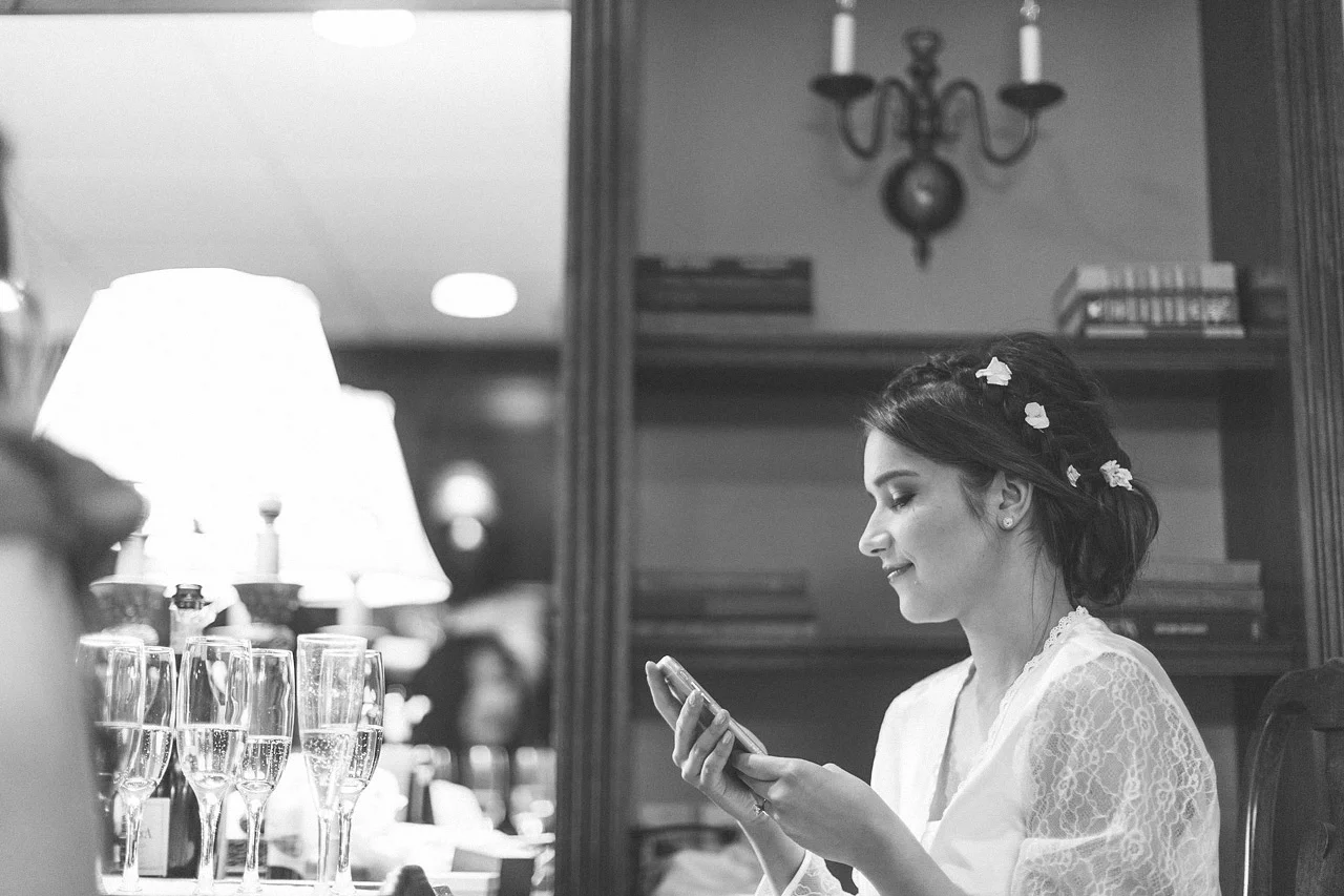 Bride waits before ceremony