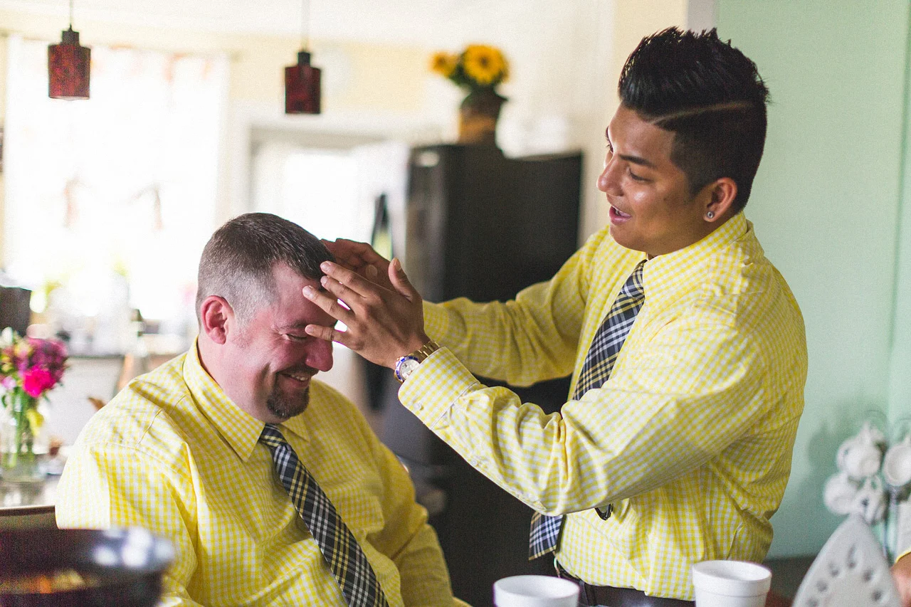 last minute hair adjustment
