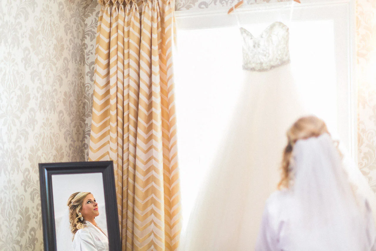 Bride Looking at Dress