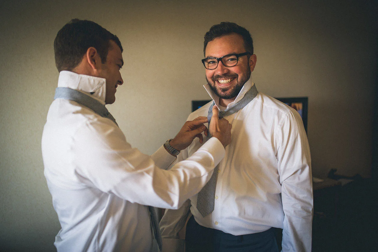 Groom helps best man