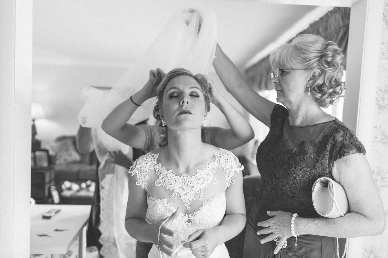 Bride gets vail on