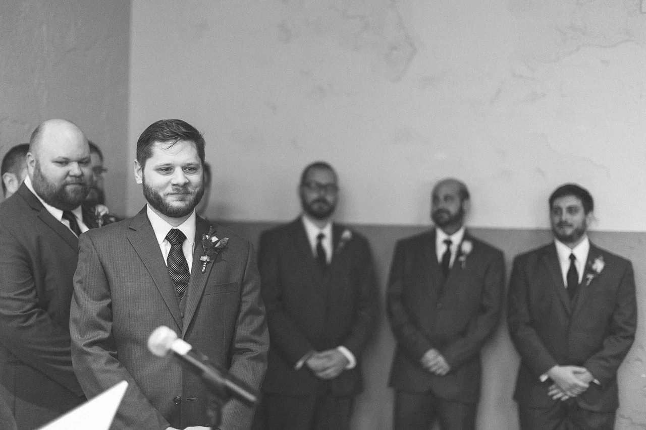 Groom waits for his Bride Allentown Brew Works