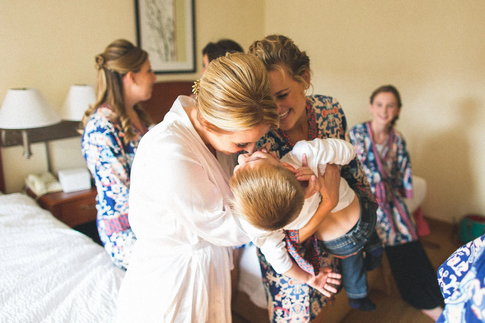 Bride moment with son