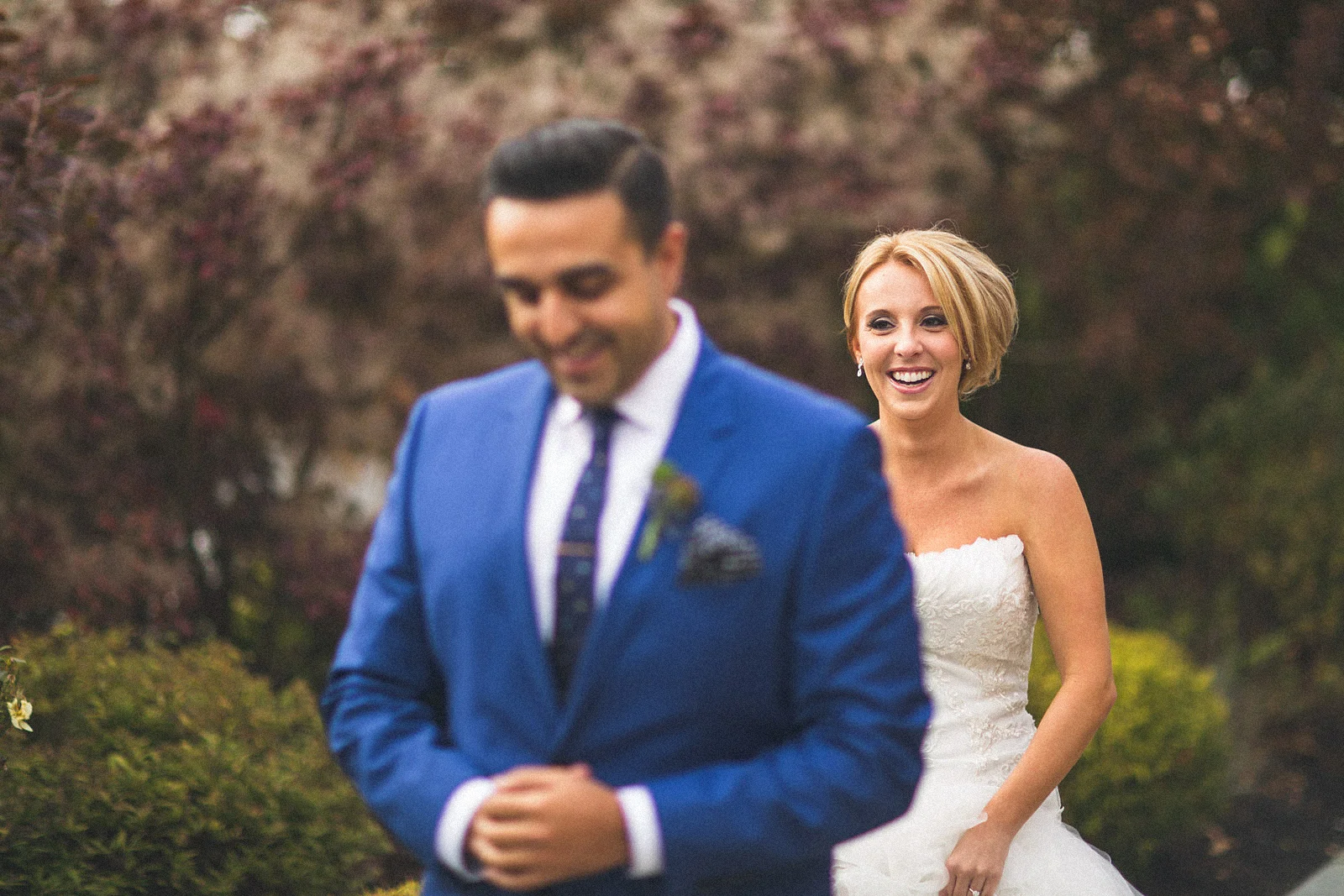 Bride Laughs before First Look
