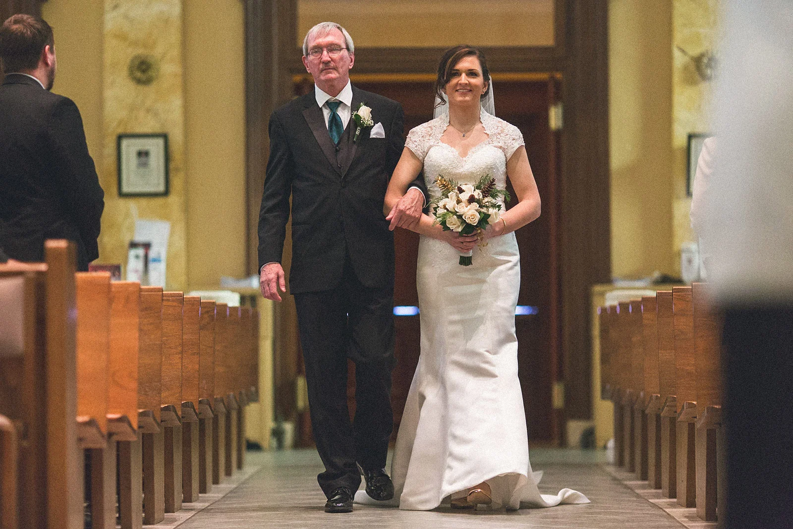 Bride Walks Down Isle