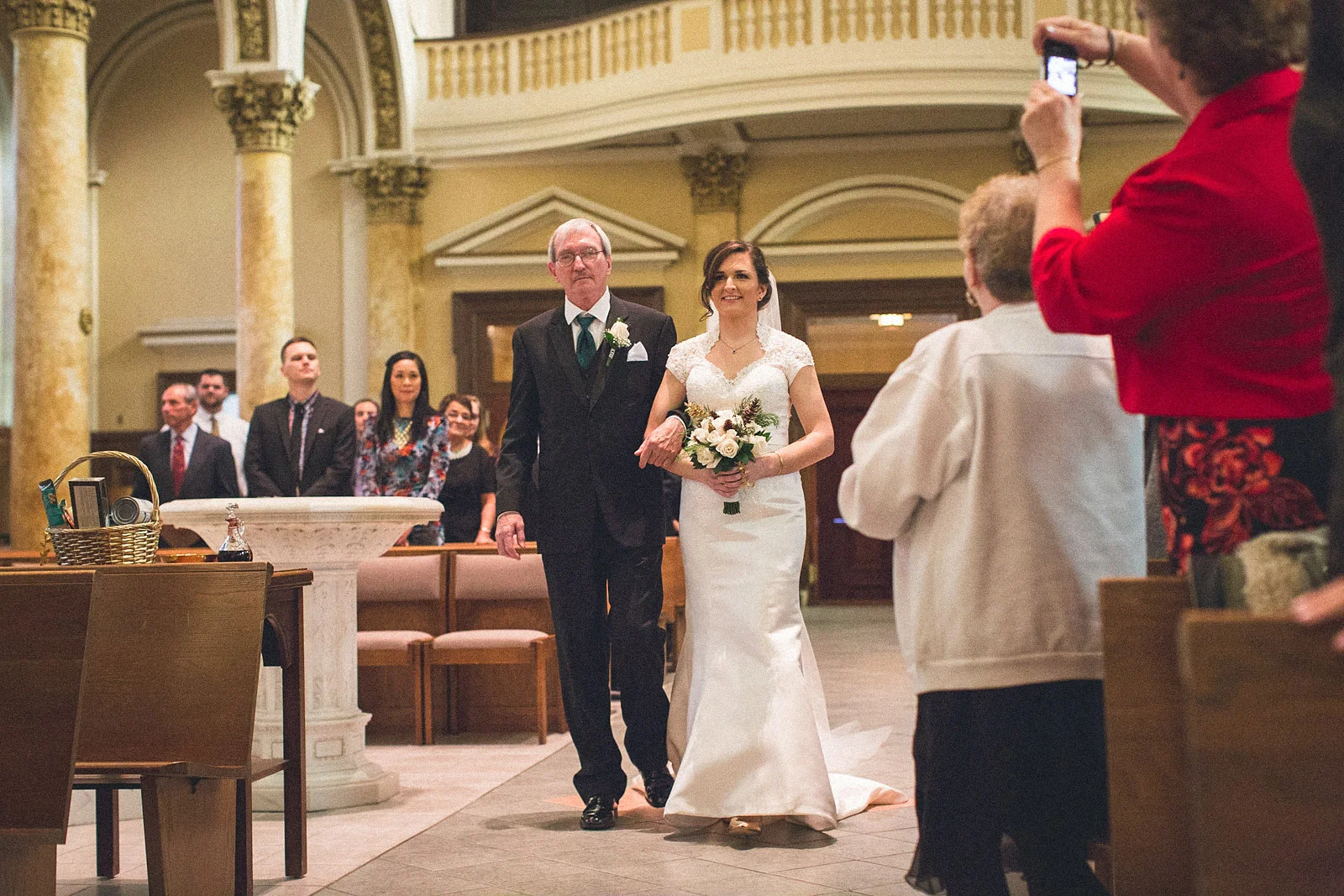 Bride Walks Down Isle