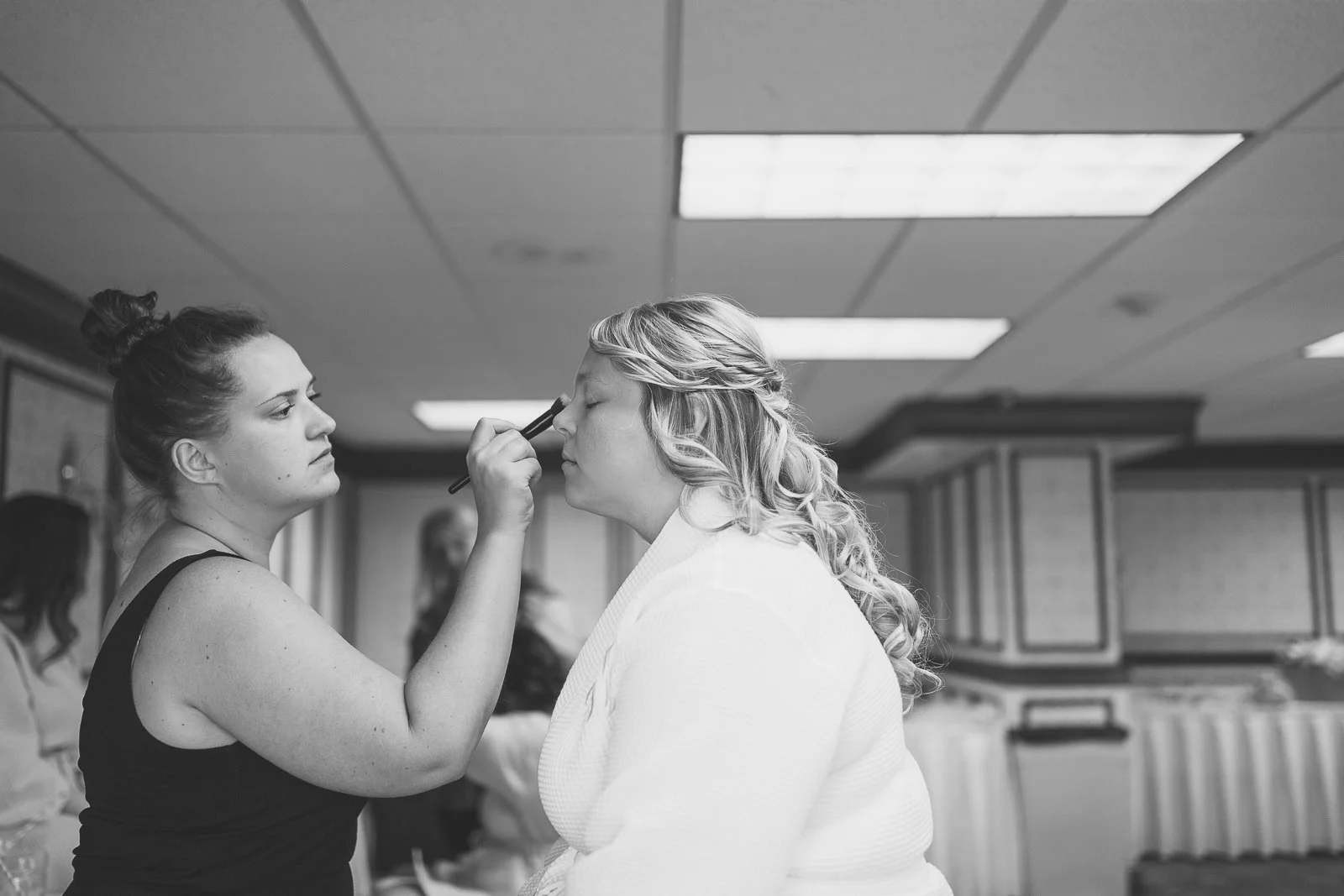 Bride gets makeup