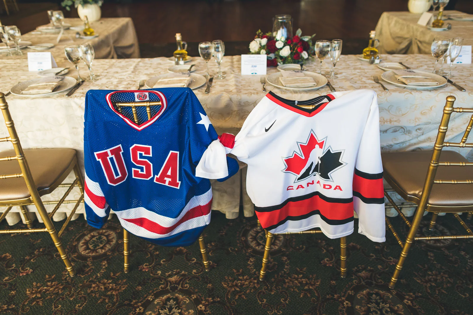 USA vs Canada Hockey Wedding