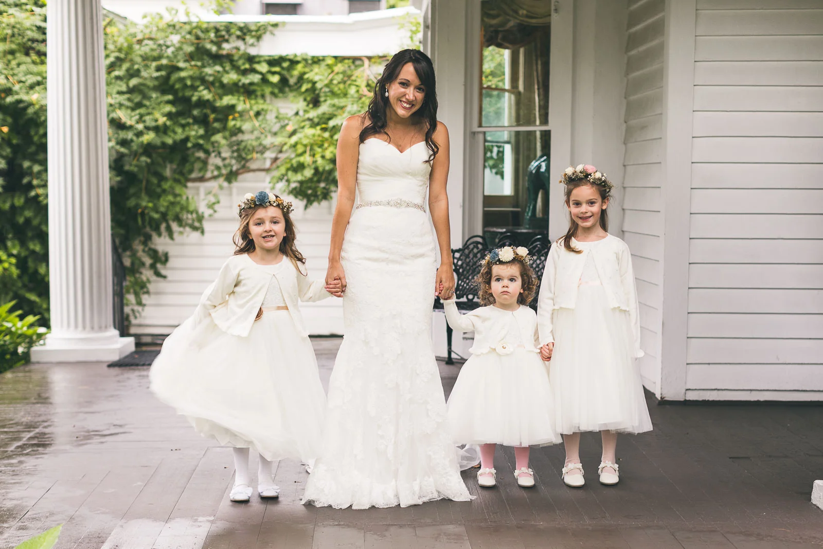Bride and Flower Girls