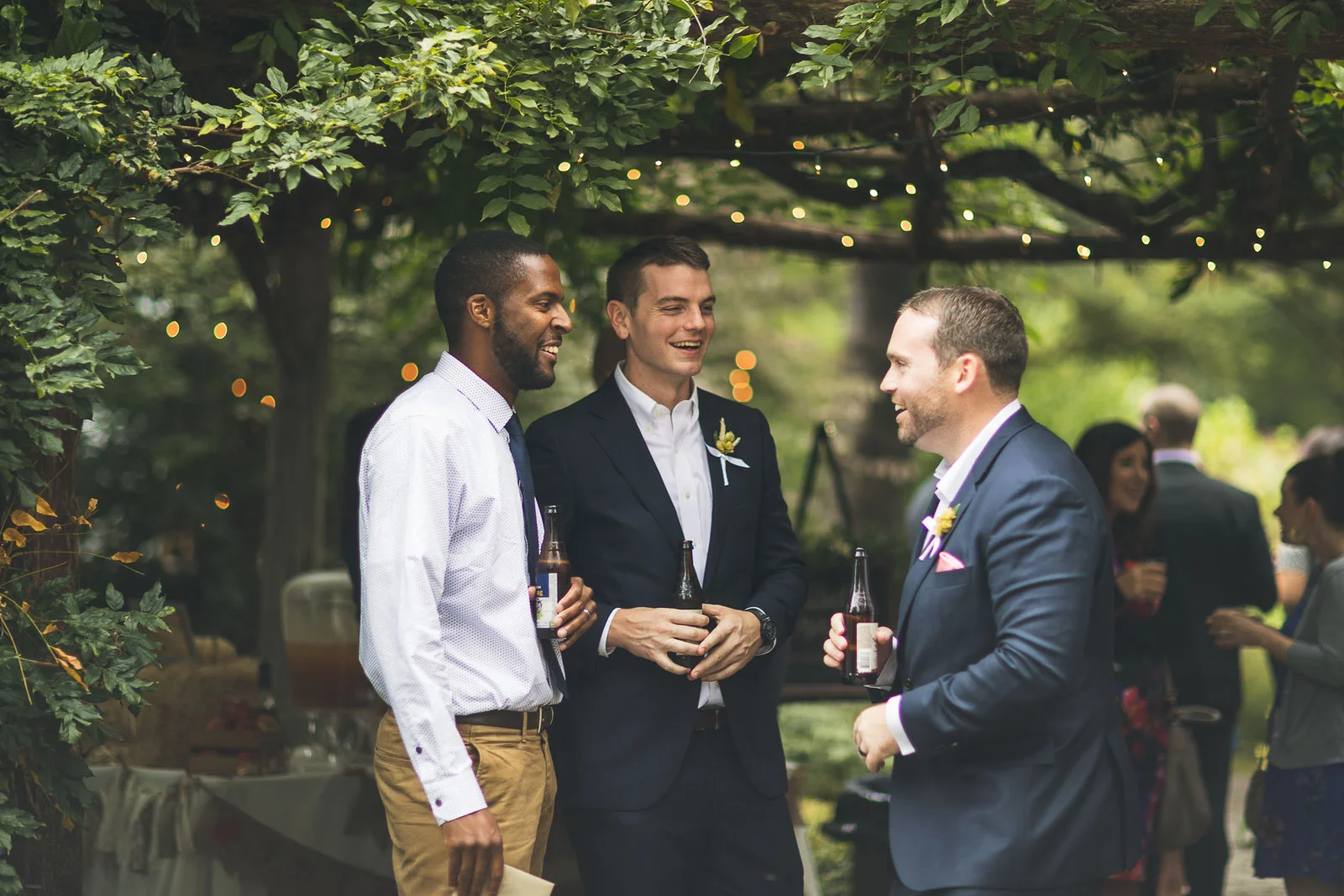 Groom Laughs Before Ceremony